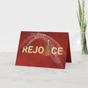 Carte Réjouissez-vous d'or de Noël avec Cardinal