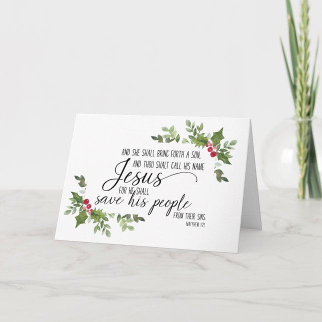 Carte religieuse de Noël avec Verse biblique (Devant)