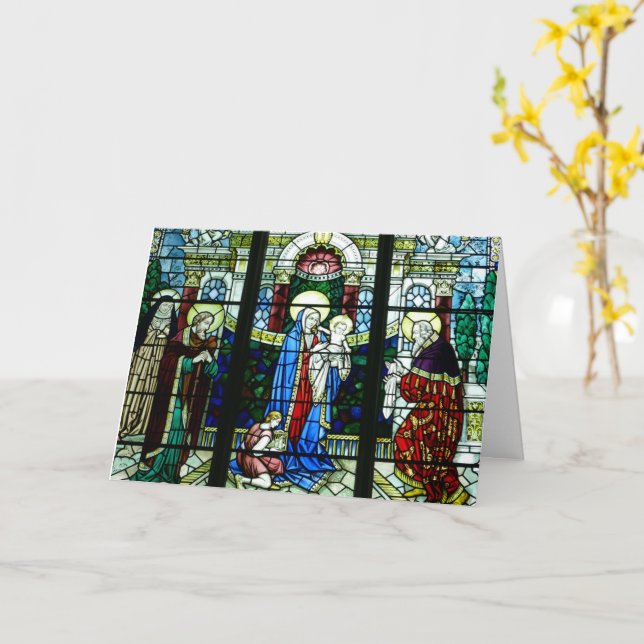 Carte religieuse de Noël Wesołych Świąt (Fleur jaune)