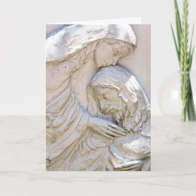 Carte religieuse de Pâques Christ et Marie (Devant)