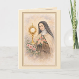Carte Religieuse Sainte Thérèse Carmélite Fleur