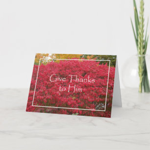 Carte religieuse Thanksgiving — Feuilles rouges de
