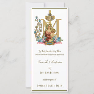 Carte Religieux Catholique Requiem Funéraire Masse Offer
