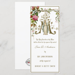 Carte Religieux Catholique Requiem Funéraire Masse Offer
