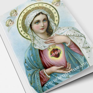 Carte Religieux Catholique Sacré Coeur Marie Sympathie