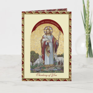 Carte Religieux Jésus Bon Pasteur Encourager L'Écriture