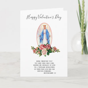 Carte Religieux   Jour des Valentines    Vierge Marie