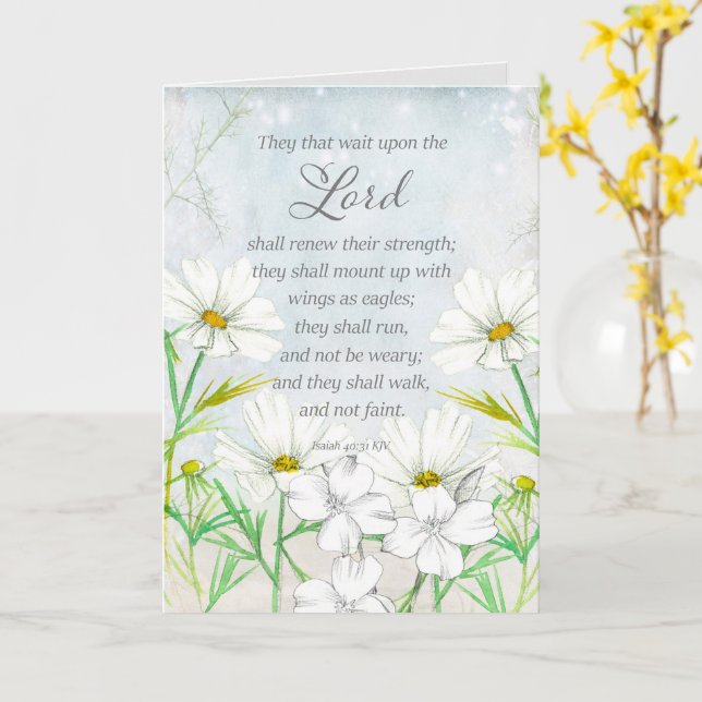 Carte Religieux Nouvel An Bible Écriture Isaïe Fleurs (Fleur jaune)