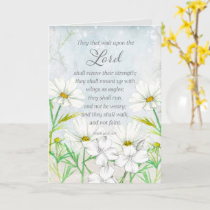 Carte Religieux Nouvel An Bible Écriture Isaïe Fleurs