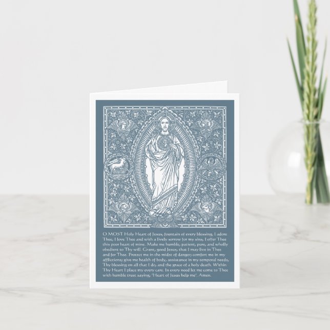 Carte Religieux Sacré Coeur Jésus Prière catholique (Devant)