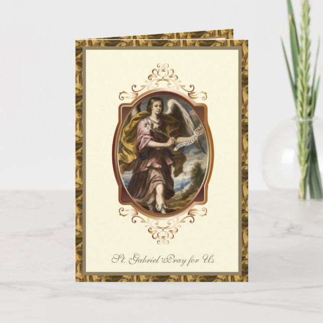 Carte Religieux Saint Gabriel Archangel Prière catholiqu (Devant)