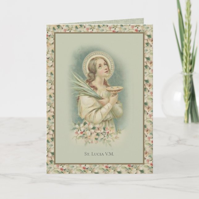 Carte Religieux Saint-Lucy Prière catholique Saint des y (Devant)