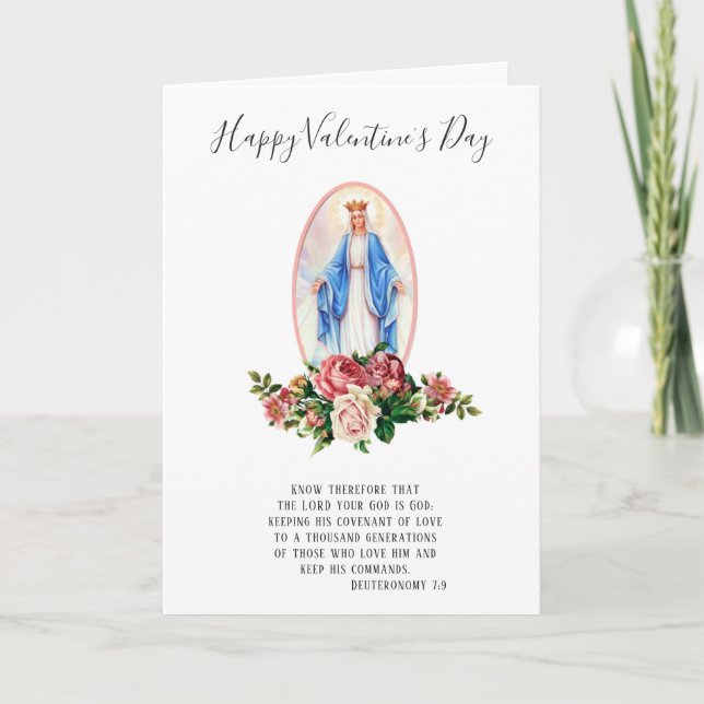 Carte Religieux | Saint Valentin | Vierge Marie (Devant)