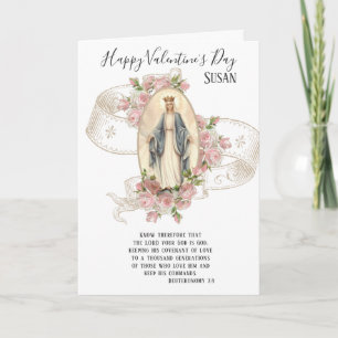Carte Religieux   Saint Valentin   Vierge Marie
