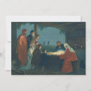 Carte Religion vintage, Adoration des bergers
