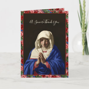 Carte Religious Virgin Mary in Prayer Roses Scripture