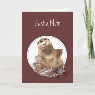 Carte Remarque : Otter Aquarelle Mignonne