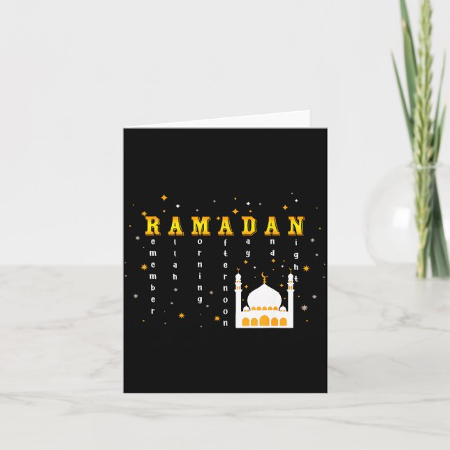 Carte Remember Allah Ramadan Mubarak Kareem  (Devant)