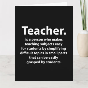 Carte Remerciement aux enseignants Noir et Blanc