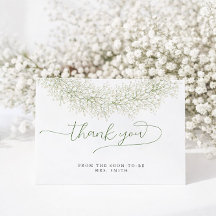 Remerciement de mariage élégant floral classique