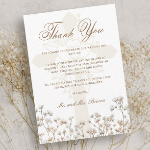 Carte Remerciement de mariage religieux Baby's Breath sé