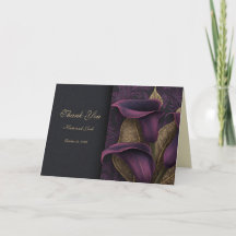 Remerciement de mariage Violet Floral Sombre Humeu