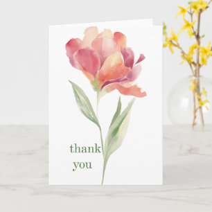 Carte Remerciement floral rose