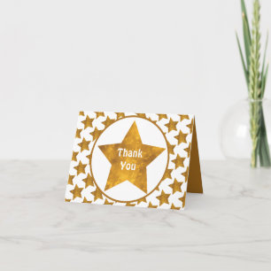 Carte Remerciement personnalisé Gold Star