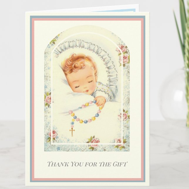 Carte Remerciement religieux catholique pour bébé garçon (Créateur téléchargé)
