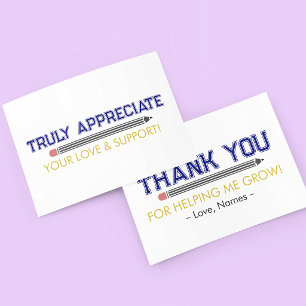 Carte Remerciements Personnalisés pour Enseignant Cadeau