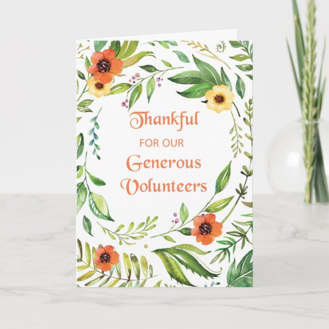 Carte Remerciements pour les bénévoles généreux Thanksgi (Devant)