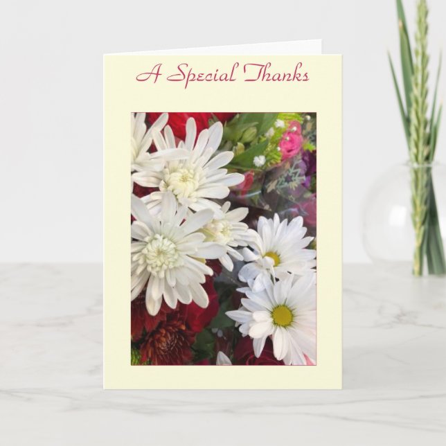 Carte Remerciements pour les marguerites spéciales (Devant)