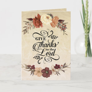 Carte Remerciez le Seigneur Bible Verse Thanksgiving