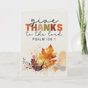 Carte Remerciez le Seigneur Thanksgiving Bible Verse
