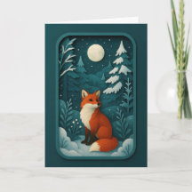 Renard au clair de lune dans la forêt enneigée
