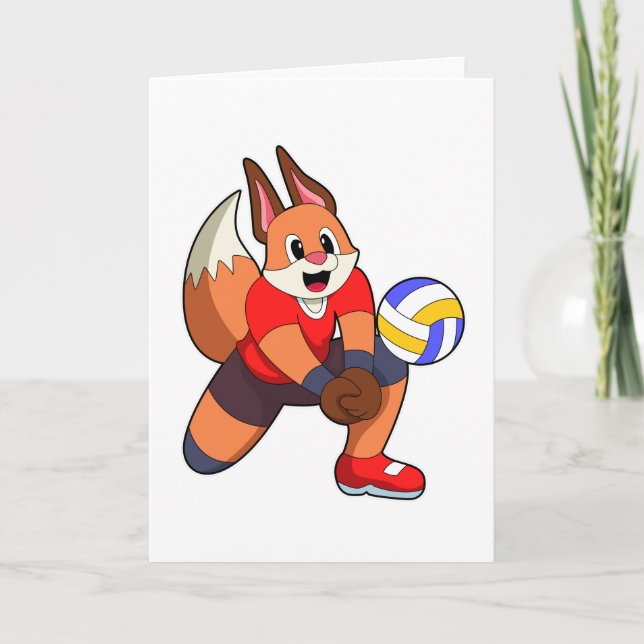 Carte Renard au sport de volley-ball (Devant)