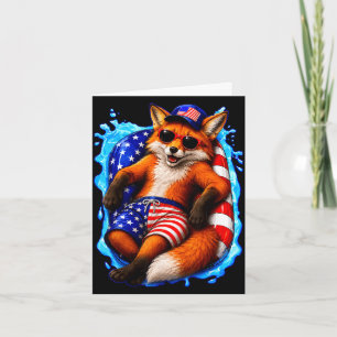 Carte Renard avec des lunettes de soleil animal patrioti