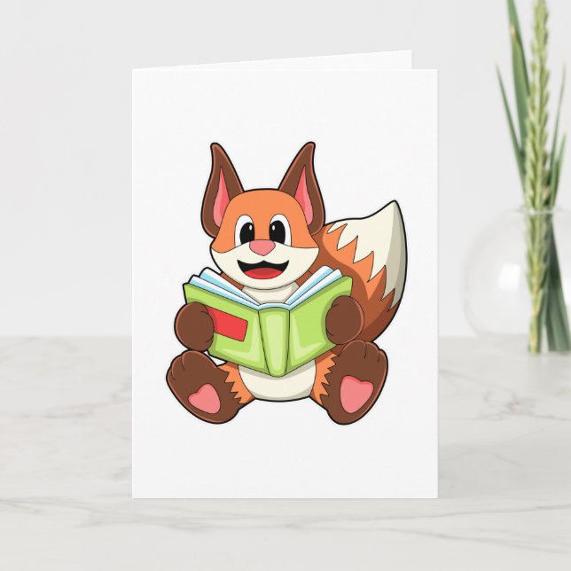 Carte Renard avec livre (Devant)