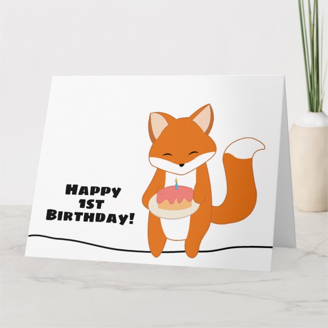 Carte Renard d'anniversaire (Devant)