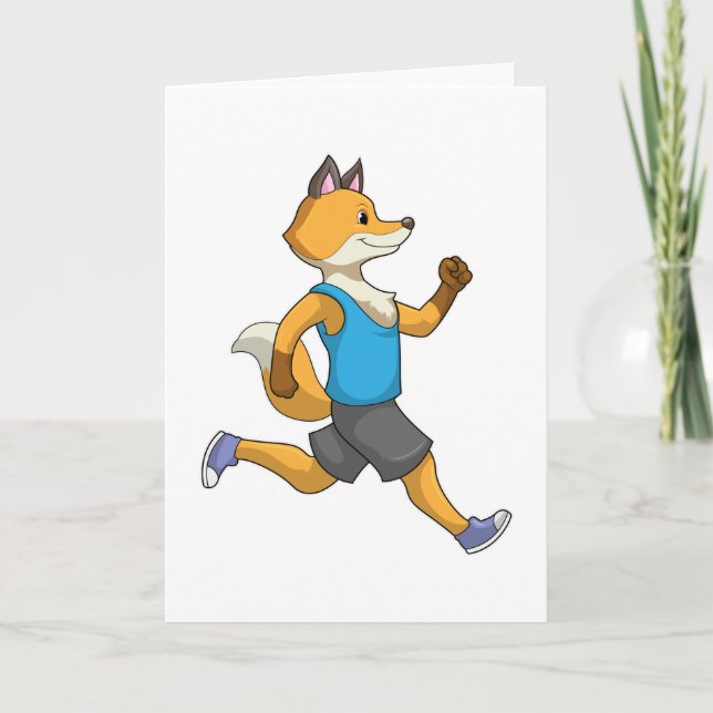 Carte Renard en coureur à la course (Devant)