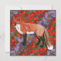 Renard Inspiré de William Morris sur des Pavots 