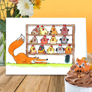 Carte Renard malicieux Joyeux Anniversaire