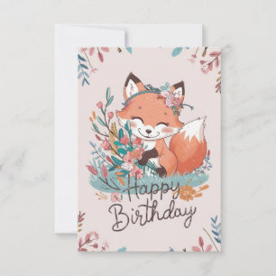 Carte Renard Rêvé Coloré Anniversaire