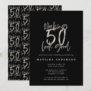 Carte Rendre 50 belle élégante anniversaire argent