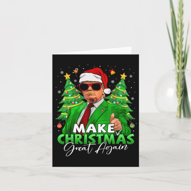 Carte Rendre Noël super à nouveau amusant Père Noël Trum (Devant)