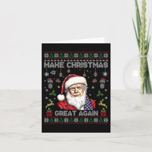 Carte Rendre Noël super à nouveau drôle Père Noël Trump