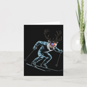 Carte Renne de ski drôle Srt hiver skieur de snowboard S