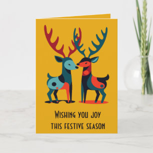 Carte Renneaux de Noël kitsch Modernité du milieu du siè