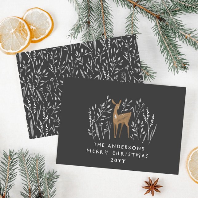 Carte Rennes dessinées à la main en noir élégant simple (Créateur téléchargé)