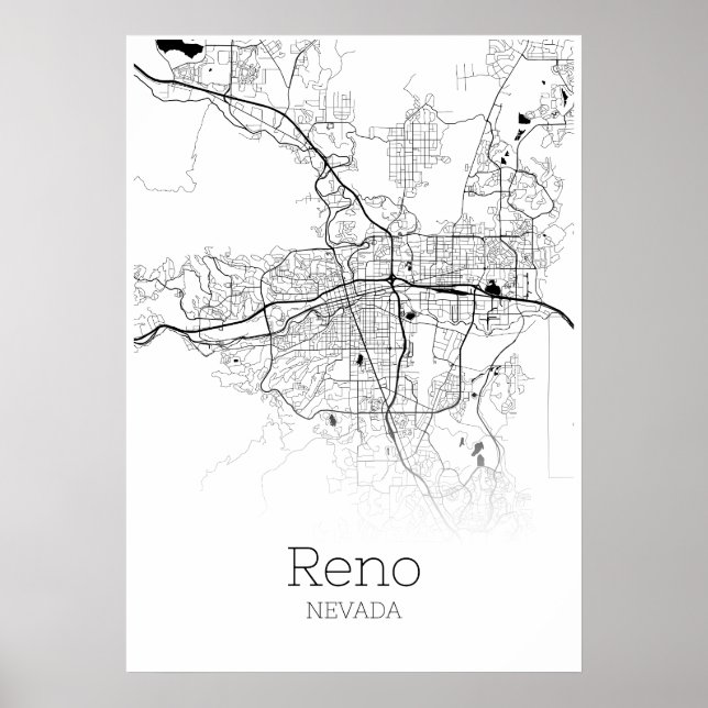 Carte Reno - Nevada - Carte de la ville Poster (Devant)